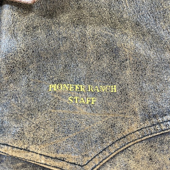 Vintage Pioneer Wear Jacket Mens XL Brown Leather Western Ranch Staff Bomber 80s - Picture 7 of 13